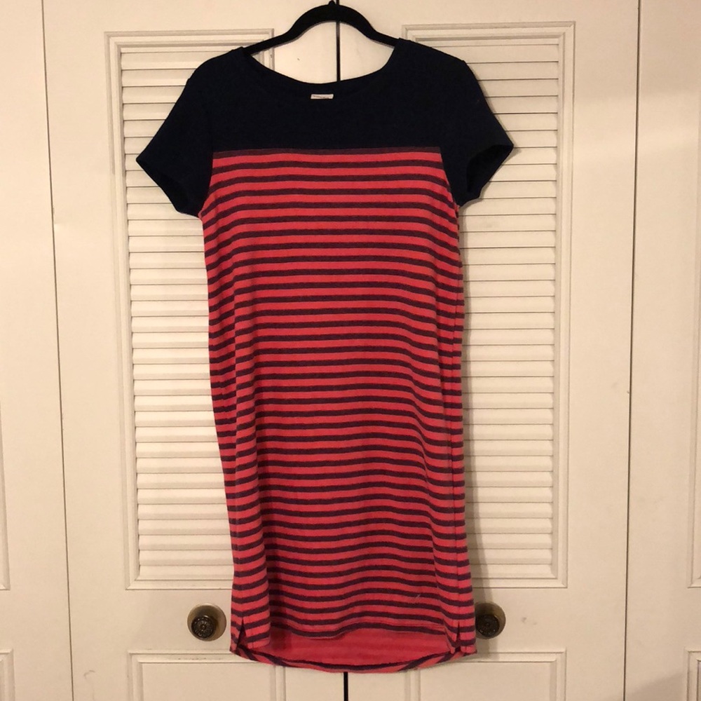 Nantucket red and navy striped dress